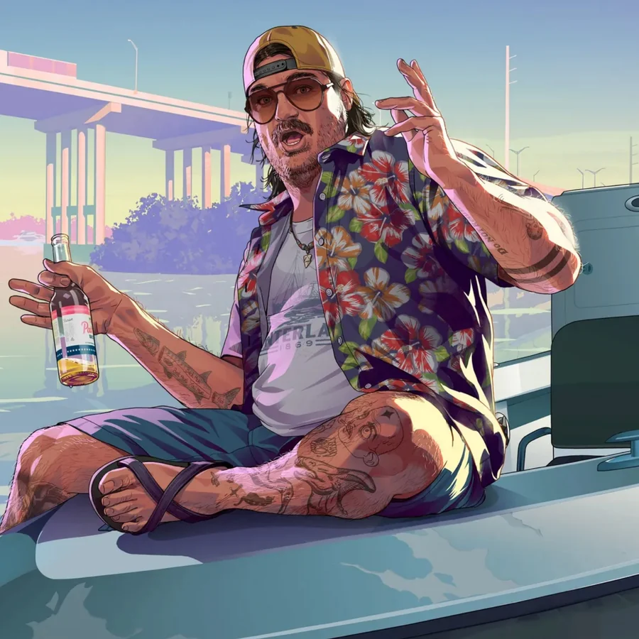 Cal Hampton on a boat in Grand Theft Auto VI on PlayStation 5
